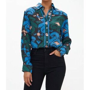 Oliphant Blue and Green Button Down Shirt